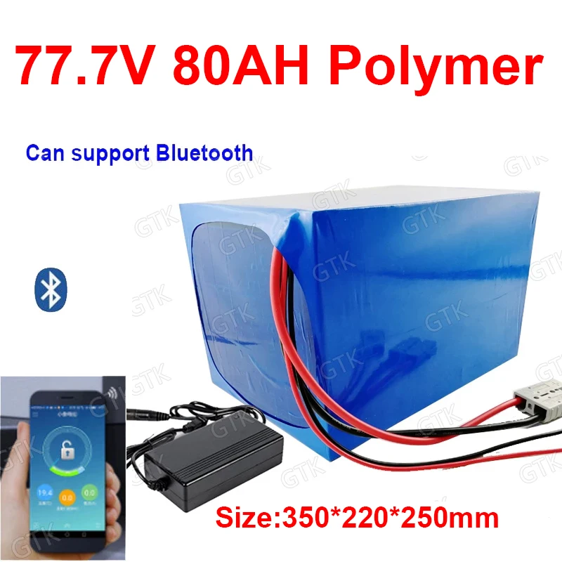 

GTK 72v 21s 77.7V 80Ah li-ion with bluetooth BMS APP lithium ion for 7000w scooter bicycle battery bike tricycle +10A charger