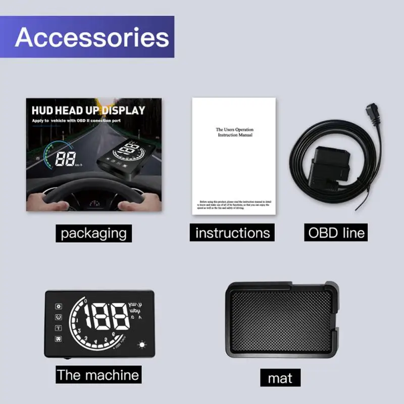 H6 автомобильный HUD Дисплей белый OBD HUD Дисплей на голову превышение скорости Предупреждение система проектор Авто температура воды сигнализация