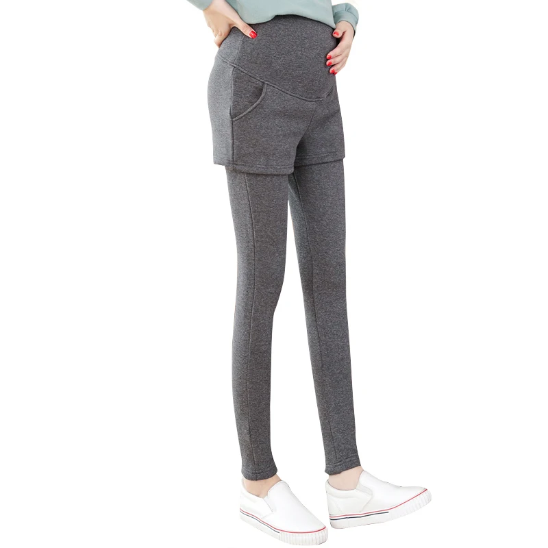 Super Warm Winter Legging Pants For Pregnant Women Thicken Velvet Maternity Leggings Clothing Pregnancy Pencil