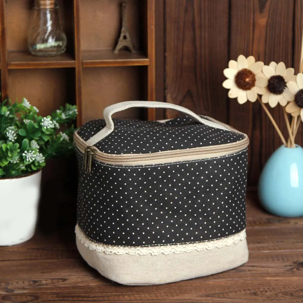 

Multifunction Man Women Makeup Organizer Portable Dot Printed Zip Travel Toiletry Cosmetic Storage Bag Durable Lunch Storage Bag