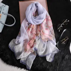 Китай высокого качества шелк 2019 новые четыре сезона женские популярные модные шарфы Защита от солнца на пляже печати шали женские красивые