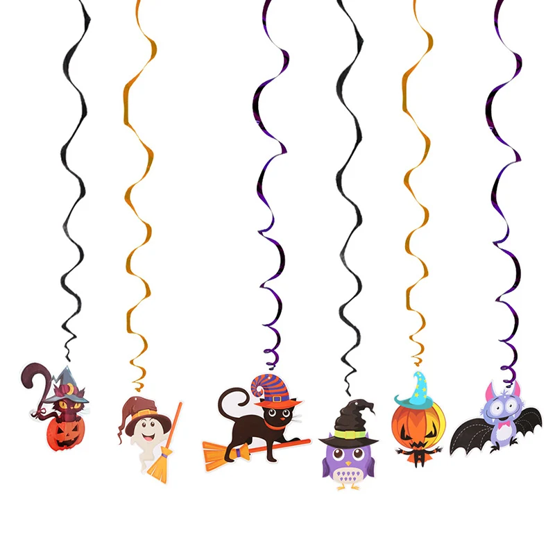 

6pcs/set Ceiling Hanging Swirl Decoration Halloween Party Decoration Room Bar Festival Party Supplies DIY Party ornaments