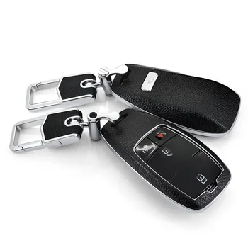 

Leather Key Shell Holder Remote Car Key Case Cover For Mercedes benz 2017 E Class W213 key chrome Chain Ring Cover Accessories