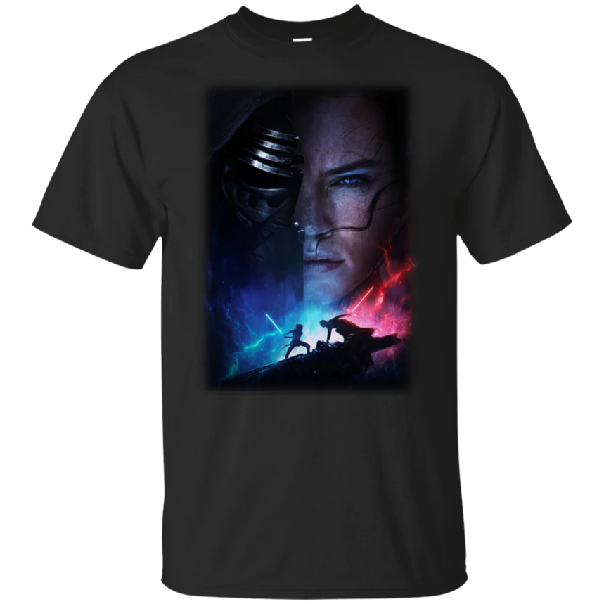 Rey-Kylo Ren D23 Звездные войны-подъем футболка Скайуокера черно-темно-синие Мужчины-W...