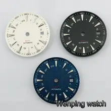31 мм Bliger синий черный белый циферблат светящийся Fit ETA 2836/2824 DG2813/3804 Miyota 8215 821A 8205 автоматический механизм