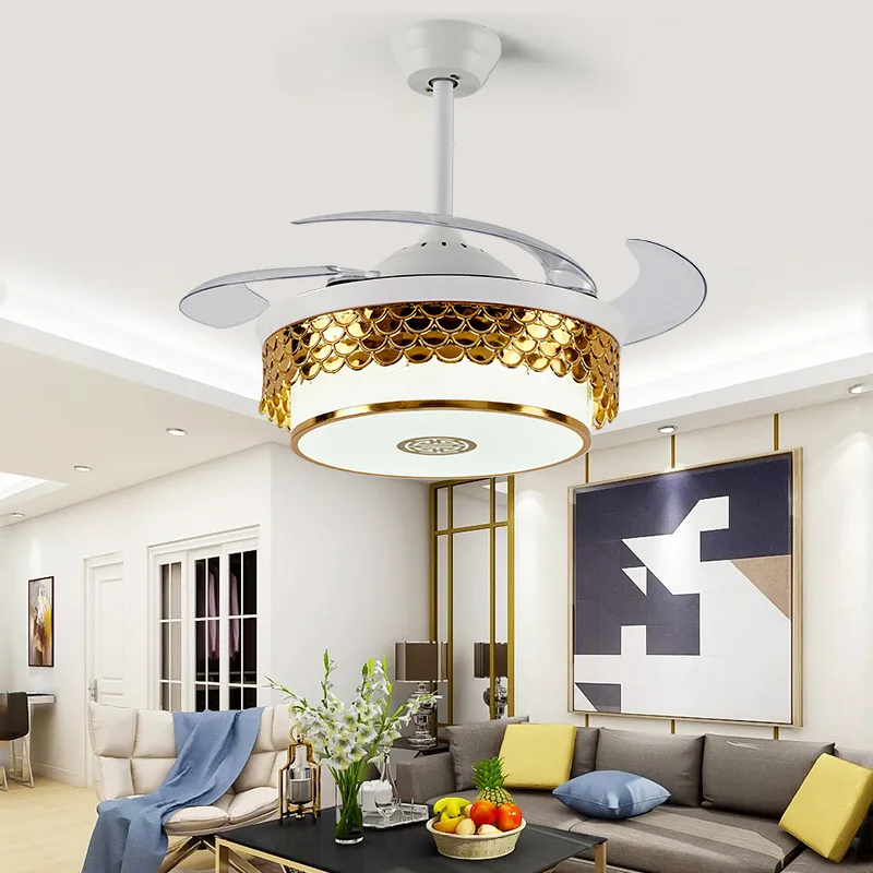 

LED Modern Ceiling Fan Light Modern Living Room Dining Room Home Silent Electric Ceiling Fans with Lights