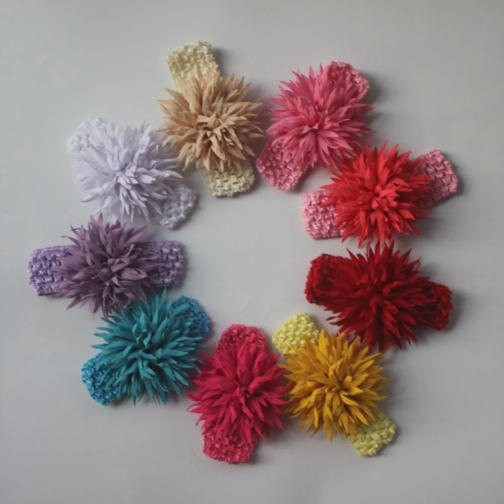Ободок тканевый многослойный для волос 3 5 дюйма 40 шт.|fabric flowers|headband flowerflower crochet
