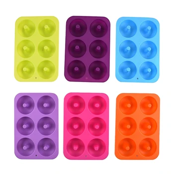 

6-Grid Silicone Donut Cake Maker Baking Pan Mold DIY Dessert Doughnut Mould Plastic Doughnut Cake Maker Mold Home Party Desserts