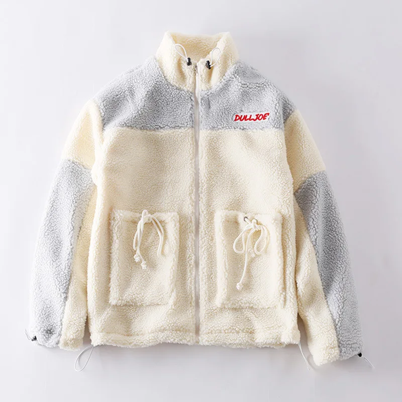 Цвет блока лоскутное флисовая куртка Для мужчин марка NEW FASHION Hi Street негабаритных Свободная куртка пальто мужской R2087