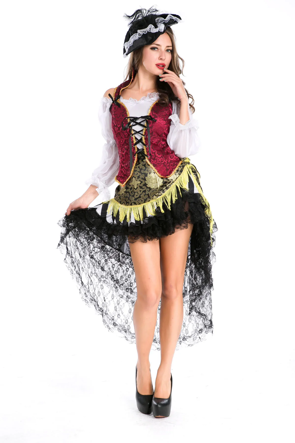 

Europe And America Character Play Halloween WOMEN'S Dress Uniform Character Sexy Queen Service Stage Costume Performance Wear