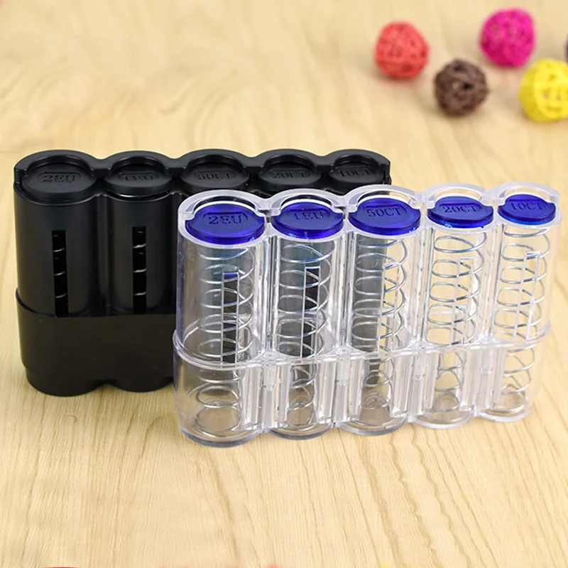 Home Decor Storage Coins Purse Coin Holder Case Money Boxes Euro Coin Dispenser Storage Box