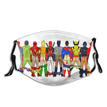 

Superhero Butts Men Women Reusable Face Mask with Filter Anti Haze Dustproof Mask Protection Cover Respirator Mouth Muffle