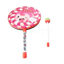 Yibuy пластиковые конфеты форма ручной барабан с барабанной палкой для образования детей