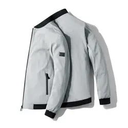 2019 Мужская модная повседневная однотонная куртка-бомбер, ветрозащитная мотоциклетная флисовая куртка в стиле милитари, повседневная