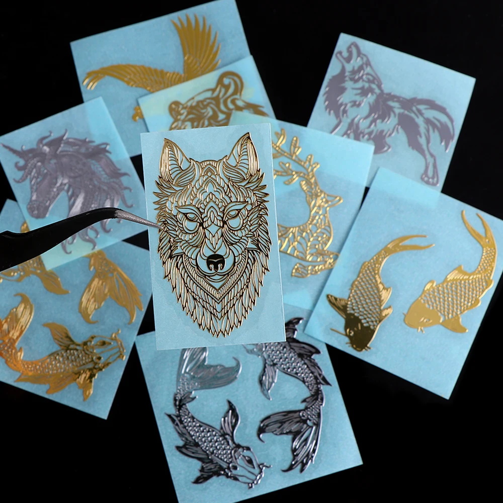Animal Stickers Self Adhesive Stickers Adhesive Stickers Decorative Stickers 5 Sheets Gold Glitter Animals Sticker 3D Self Adhesive Metal Sticker UV Epoxy Resin Filler DIY Silicone Mold Craft Jewelry Makin