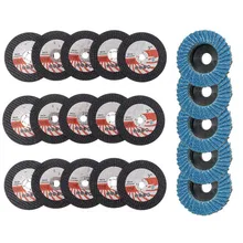 

15pcs 75mm Circular Resin Cutting Discs 10mm Hole With 5pcs Flat Flap Discs Grinding Wheel Suitable For Angle Grinder