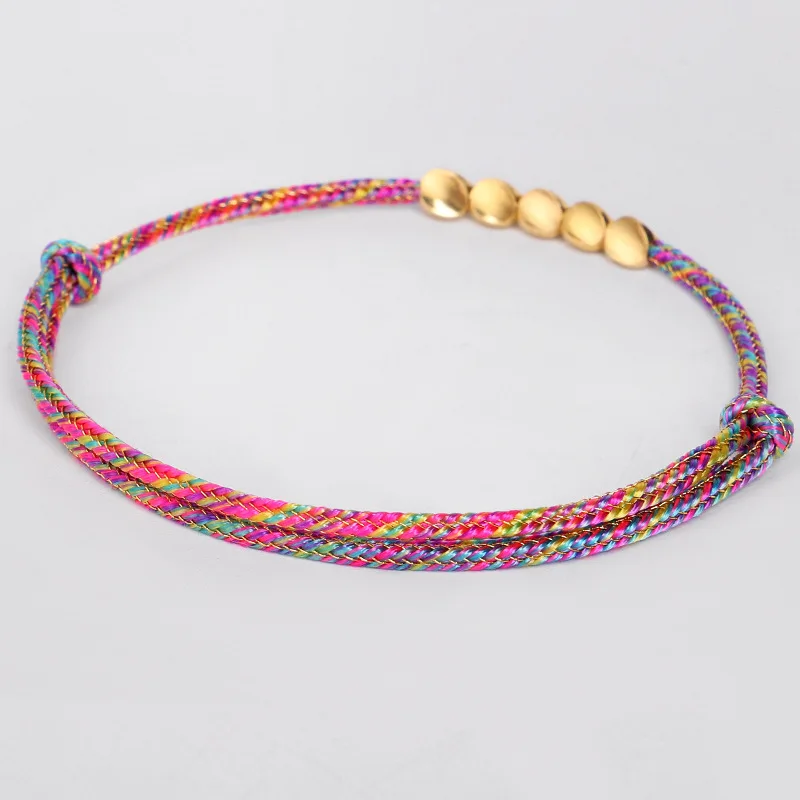 Meetvii Lucky Rope Charm Bracelets for Women Men Handmade Braided String Tibetan Copper Bead Bracelet Friendship Best Gifts - Image 3