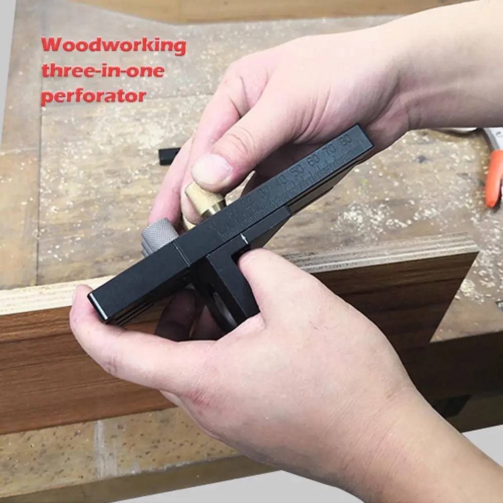 

3 in 1 Dowelling Jig Woodworking Drill High Precision Calibration Durable Practical for Furniture Fast Connecting Cam Fitting