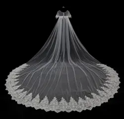 Real Photo 3 Meters White Ivory Wedding Veils Long Lace Edge Bridal Veil  Wedding Accessories Bride  Wedding Veil 2020