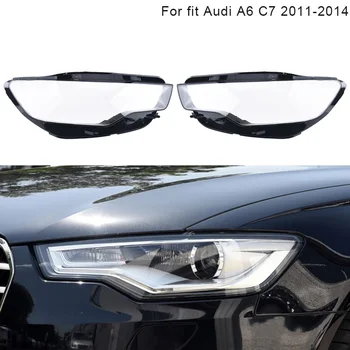 

Car Front Headlight Lens Cover Auto Headlamp Lampshade Glass Lampcover For Audi A6 C7 2011-2014 Car Exterior Parts 1 Pair