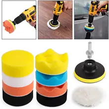 

New 11Pcs/Set Car Polishing Disc Self-Adhesive Buffing Waxing Sponge Wool Wheel Polishing Pad for Car Polisher Drill Adapter