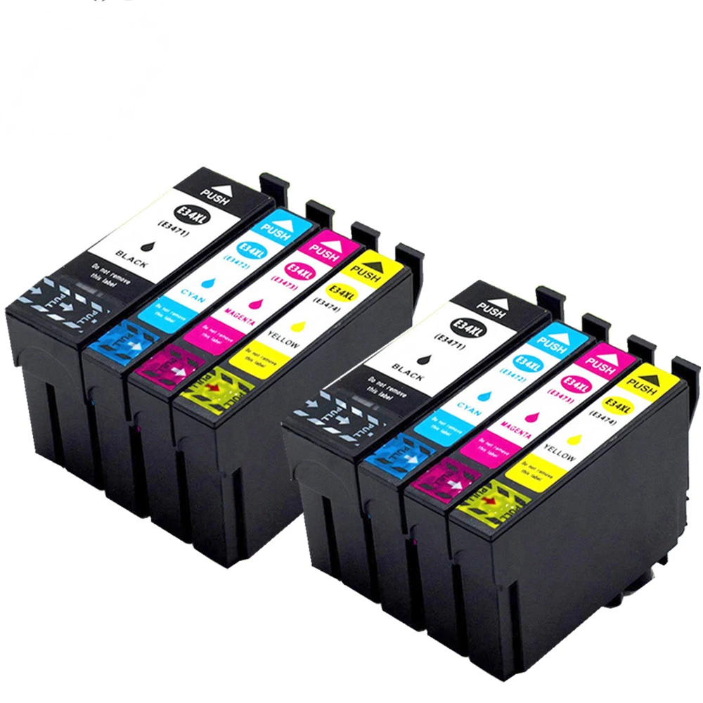 8PK совместимые чернильные картриджи для Epson 34XL T3471 T3472 T3473 T3474 рабочей силы Pro WF-3720DWF WF-3725DWF