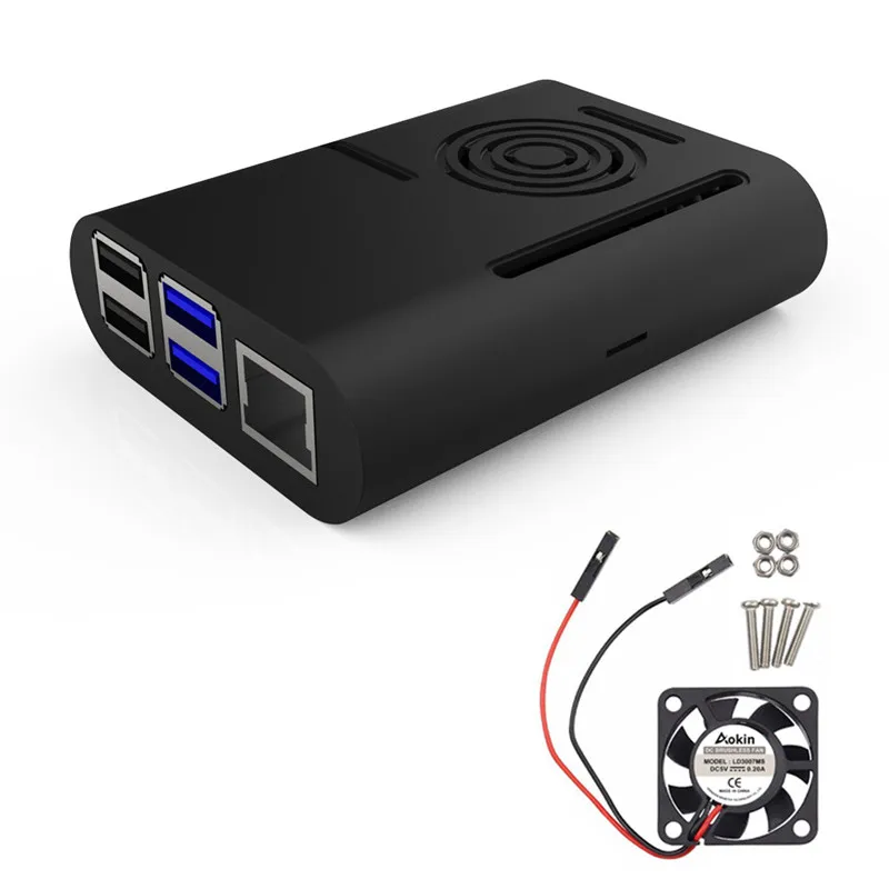 black with fan Raspberry pi 4 Case with Cooling fan Heatsink aluminum Heat sink for Raspberry pi 4 - Цвет: black with fan