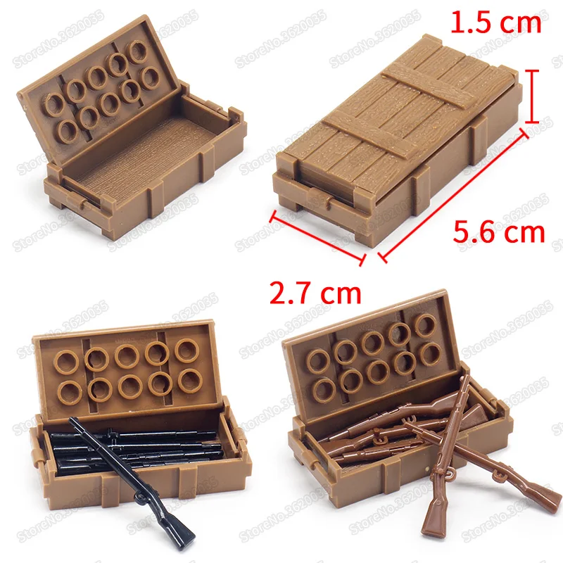 

Legoinglys Soldier Figures Material Box Military World War 2 Weapons Box Army Special Forces Series Moc Child Christmas Gift Toy