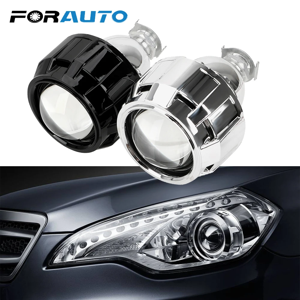

FORAUTO Xenon HID Projector Lens For H1 Xenon LED Bulb H4 H7 Motorcycle Car Headlight Accessories 2.5 Inch Silver Black Shell