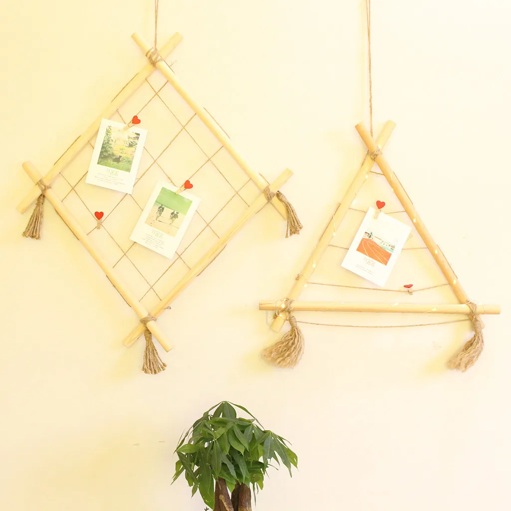 

Hanging Photo Display Pendant wooden Macrame Wall Decoration Pictures Nordic Style Living Room Bedroom Home Decor Craft