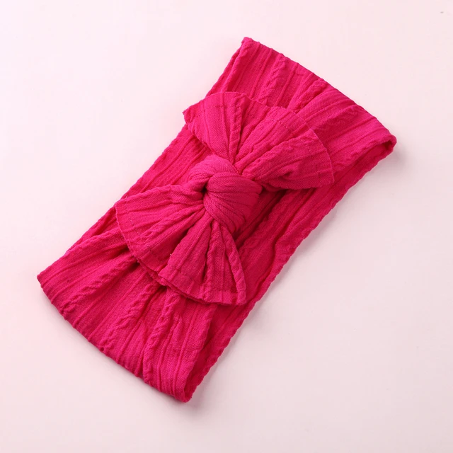 Cable Knitting Baby Girl Headband Material Nylon Bows Child Turban Newborn Baby Girl Hair Ribbon Accessories Headwear Headwraps 26