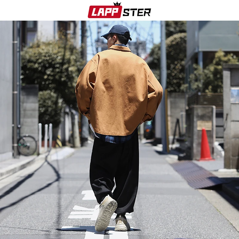 LAPPSTER мужская уличная куртка-бомбер ветровка Мужская s Harajuku черная Корейская куртка в стиле хип-хоп винтажная Рабочая куртка пальто