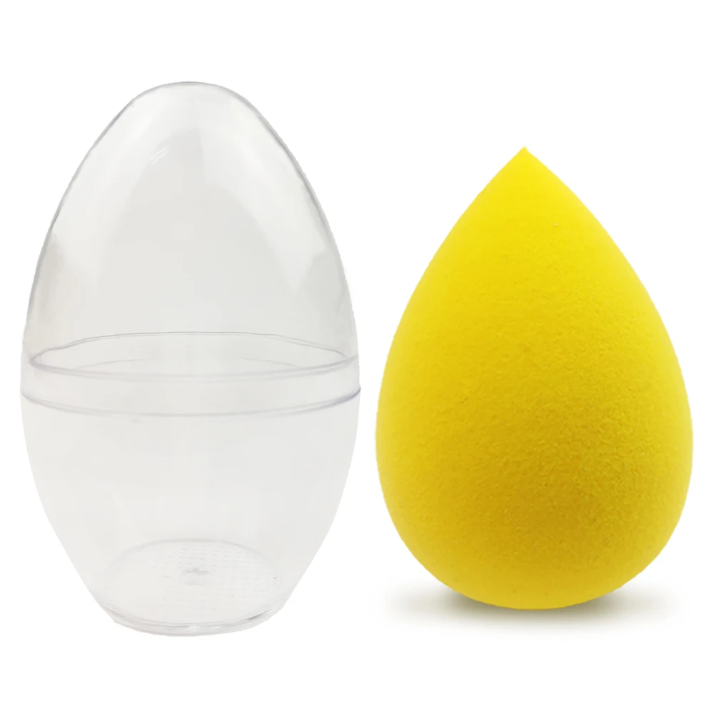 Round-Yellow 1 шт. косметический спонж для макияжа, спонж, пудра, гладкая косметическая пудра, различные спонжи для макияжа, инструмент для красоты с коробкой - Цвет: Round-Yellow