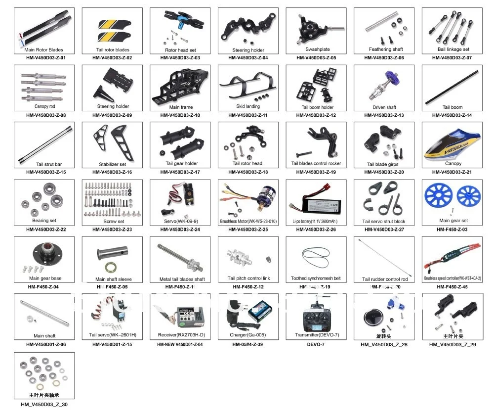 Pièces Drone HM-V450D03-Z-28 Argent - Accessoires Drones