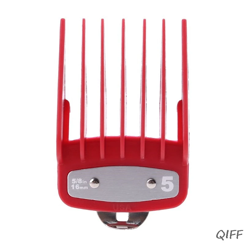 1PC/2PCS Professional Cutting Guide Comb Hair Clipper Limit Comb with Metal Clip - Color: R7