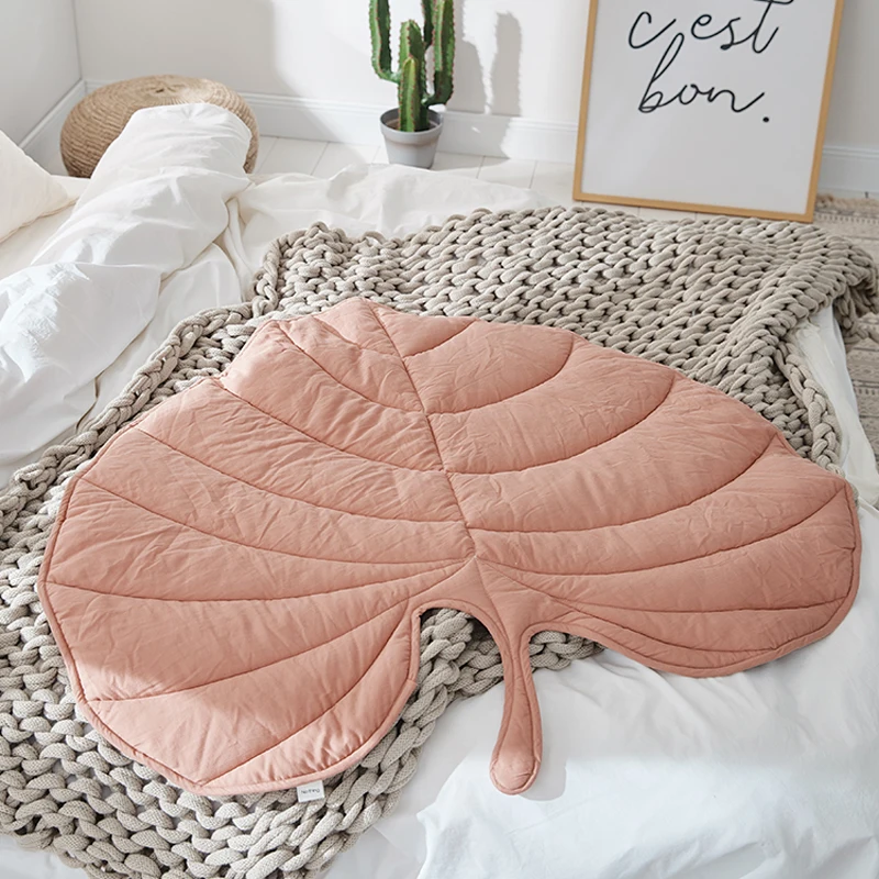 Nordic Leaf Rug Soft Cotton Floor Mat Rugs Baby Kids Bedroom Nursery Decor Carpet Blanket Living Room Home New Year Decoration 5 Nordic Leaf Rug Soft Cotton Floor Mat Rugs Baby Kids Bedroom Nursery Decor Carpet Blanket Living Room Home New Year Decoration 5