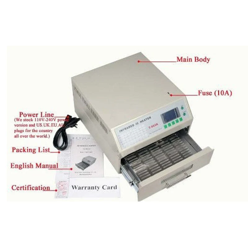 110V 220V Reflow Equipment Infrared Reflow Oven Furnace IC Heater BGA Rework Station HDCSUN Piece For Puhui T962