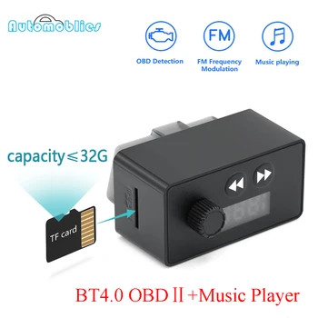 

OBD2 Car Music Player Bluetooth 4.0 FM OBD2 Scanner 2 in 1 with ELM 327 OBD Car Diagnostic Auto Tool ELM327 odb2 PK elm327 V1.5