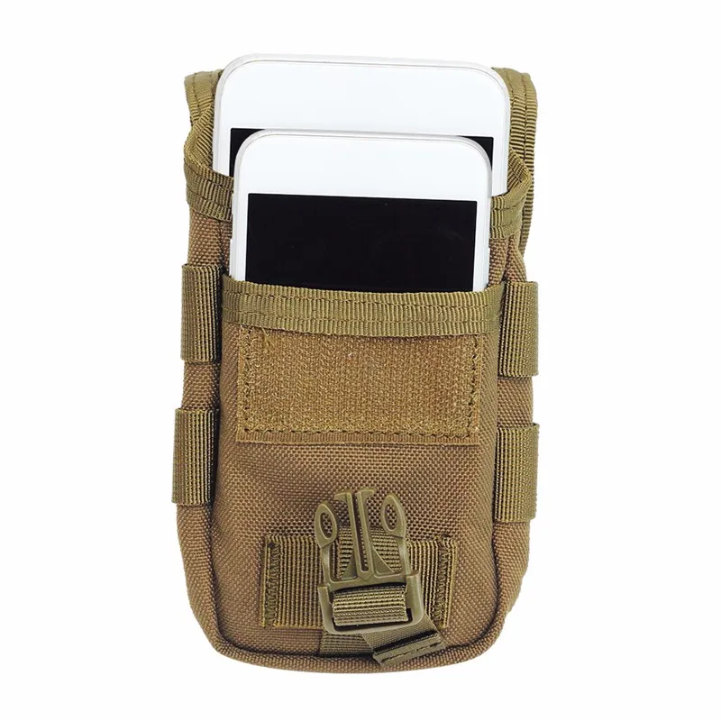 Airsoftpeak Tactical Double Layer Pouch for Phone Molle ID Phone Tools Pouch Storage Bag for Hunting Outdoor Waist Fanny Bags