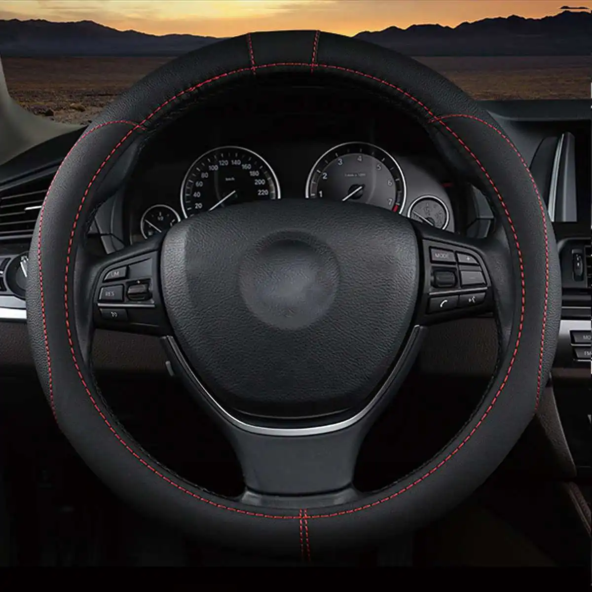Audew 38 см универсальные чехлы рулевого колеса автомобиля дышащий из искусственной кожи нескользящий автомобиль-Стайлинг декор для Toyota/Honda/Nissan/Mazda