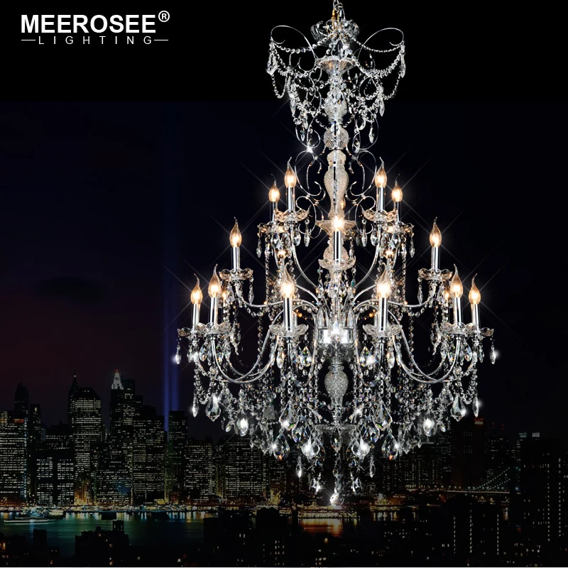 Современный светильник люстра хрустальный для лестниц кристаллический E14 Свеча