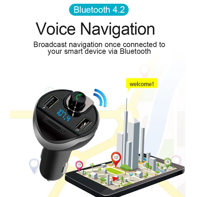 

Wireless Bluetooth FM Transmitter Car LCD MP3 Player Radio Transmitter Dual USB Ports Handsfree Bluetooth Car Kit Hands Free
