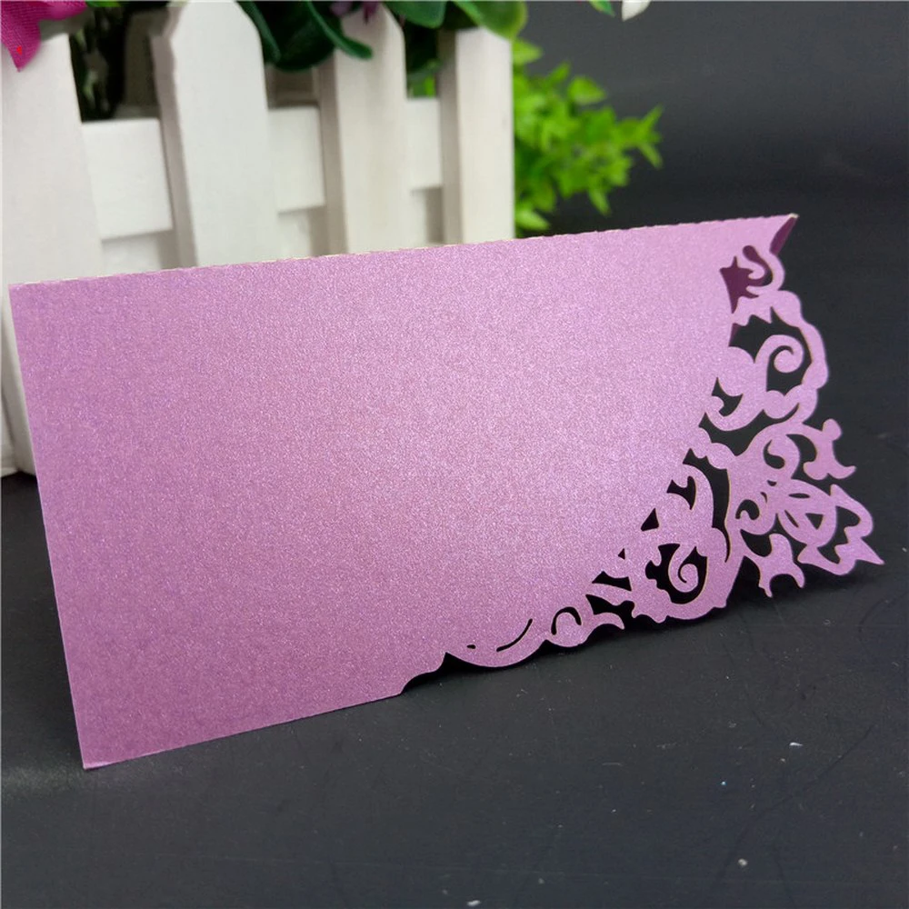 

10PCS Guest Name Hollow Cup Card Christmas Partys Location Invitation Card Wedding Gift Decoration Laser Cutting Seat Card