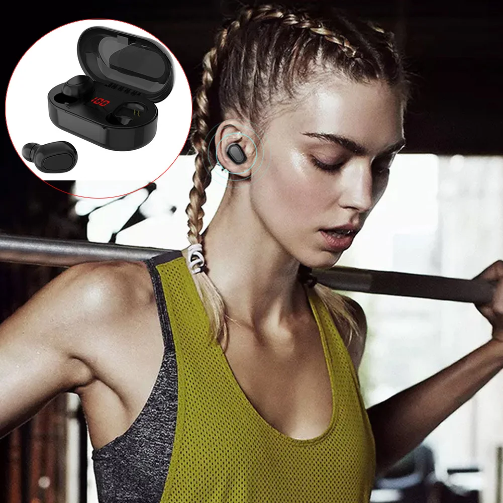LED Power Dispaly Music Sports TWS IPX5 Waterproof Gaming HiFi Stereo Wireless Earbuds Outdoor Bluetooth 5 0 Noise Cancelling
