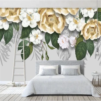 

beibehang Custom Fresh flower plant mural wall paper background papel de parede 3D mural wallpaper Personalized home decoration
