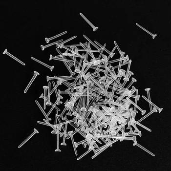 

150 Pieces Transparent Plastic DIY Blank Earrings Pin Post Head Stud Bar Findings Piercing Jewelry Making