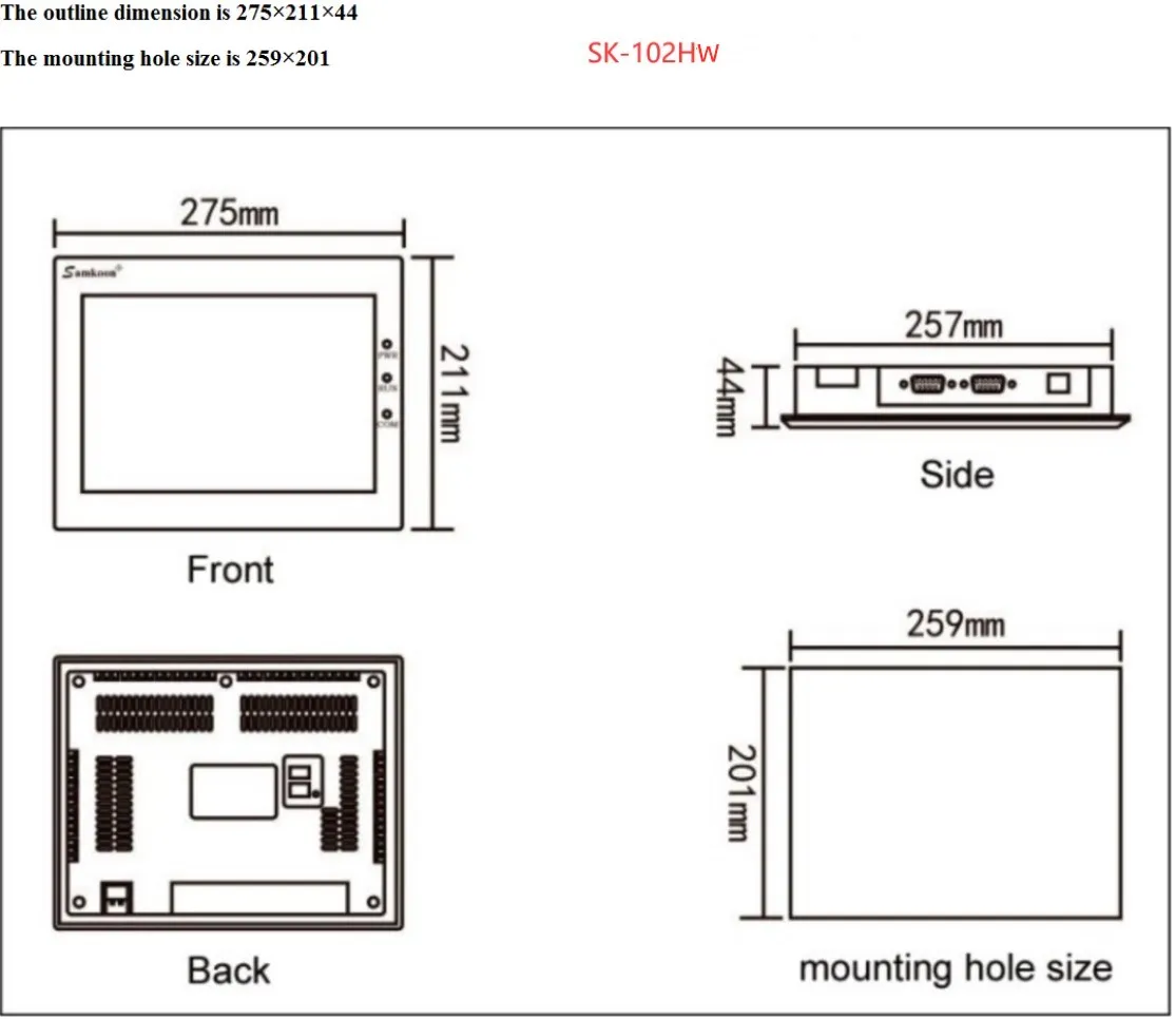 10.2 Inch Touch Screen HMI with 1024x600 Resolution Description Image.This Product Can Be Found With The Tag Names Computer Office, Industrial Computer Accessories, Resolution, Servers Industrial Computer
