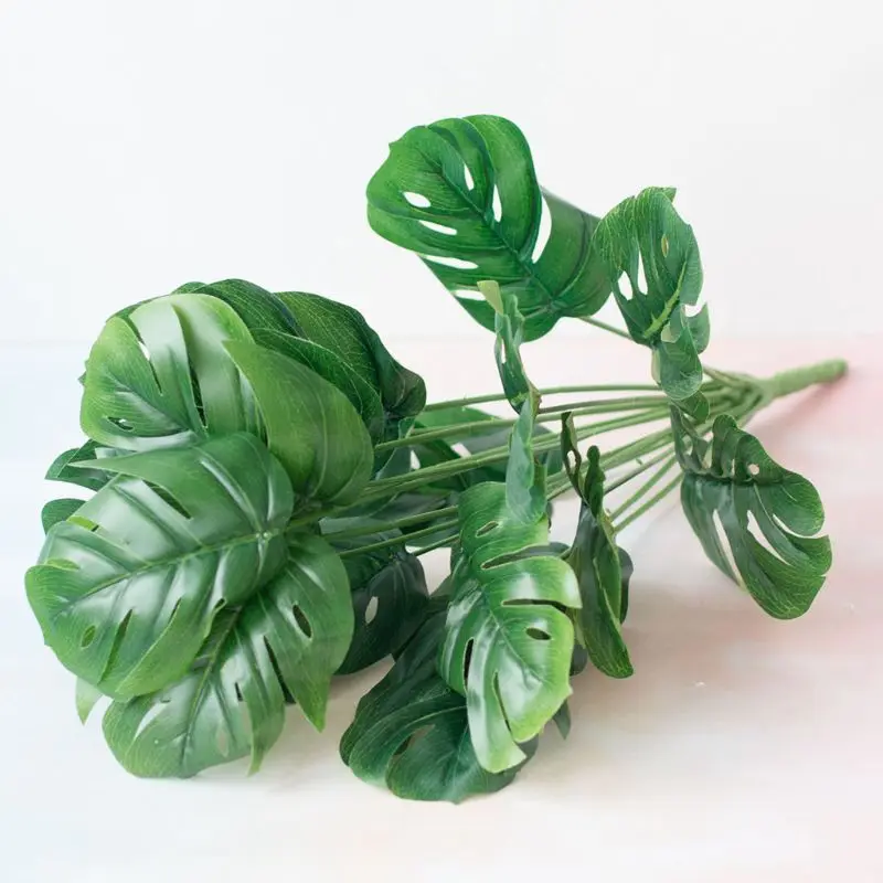 18 головок Искусственные растения тропические зеленые листья в форме Панциря Черепахи букет листьев сад дома мексиканское осеннее