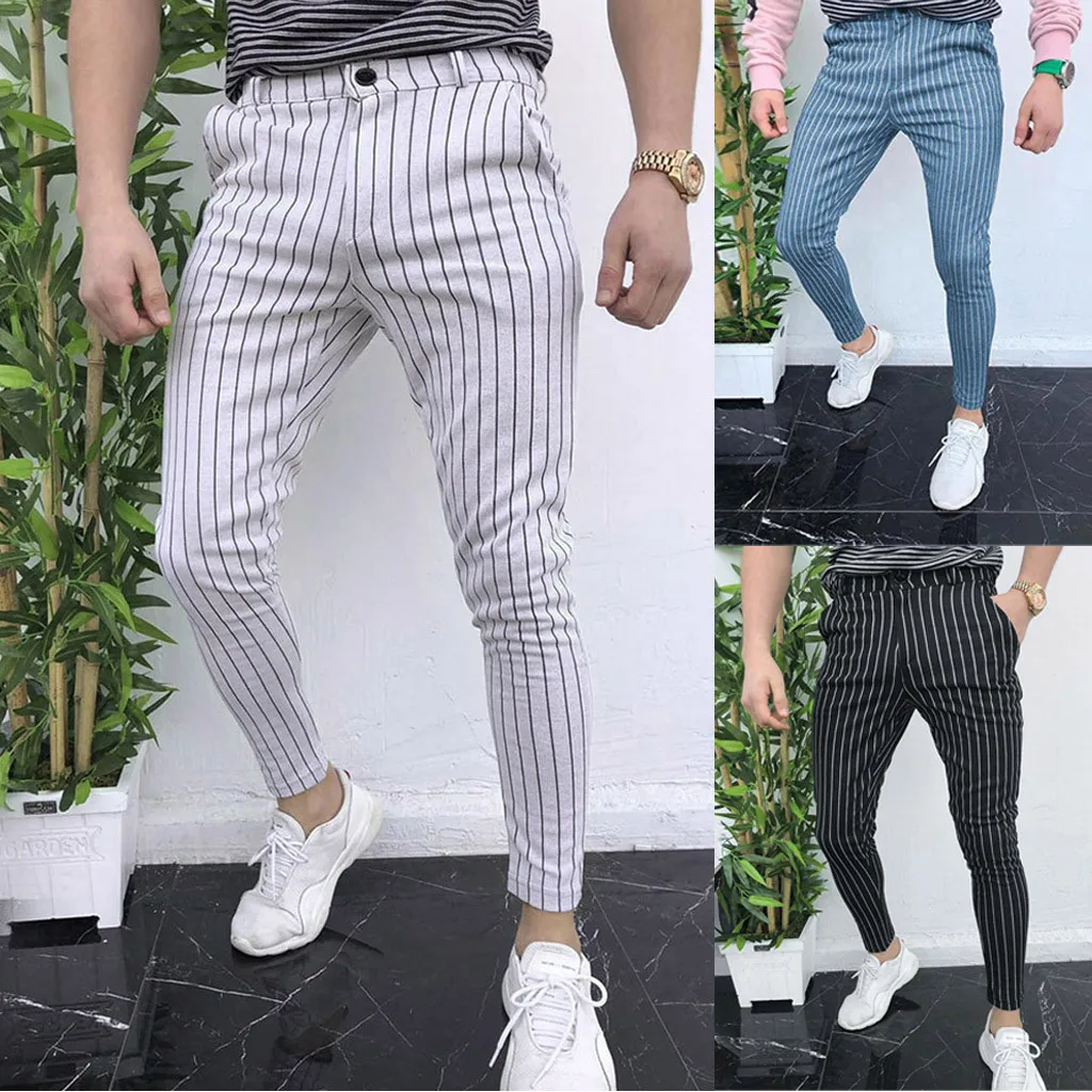 Fashion Plus Size Men Casual Slim Fit Skinny Business Formal Suit Dress Pants Slacks Trousers New