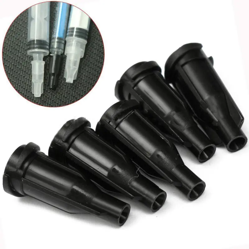 

100PCS Black Lock Syringe Tips Caps Injector Dispensing Needle Sealing Plug